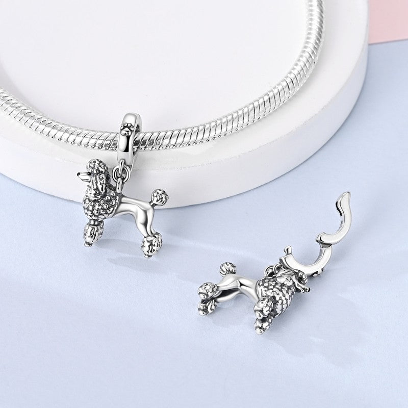 925 Sterling Silver Dog Charms French Bulldog Poodle German Shepherd Beagle Dachshund Pendants Fit Bracelets DIYJewelry Gift