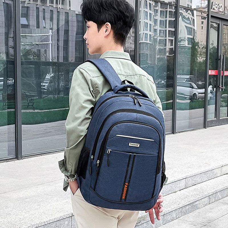 Neutral style backpack for men and women, with multi-layer zippers, suitable for students' school bags and travel bags.