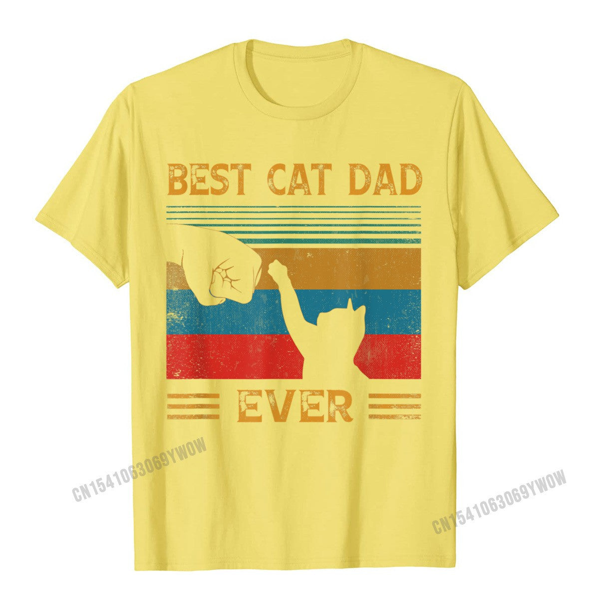 Mens Vintage Best Cat Dad Ever Bump Cat Lover T-Shirt Camisas Men Design New Coming Cotton Tops Shirt Letter For Boys