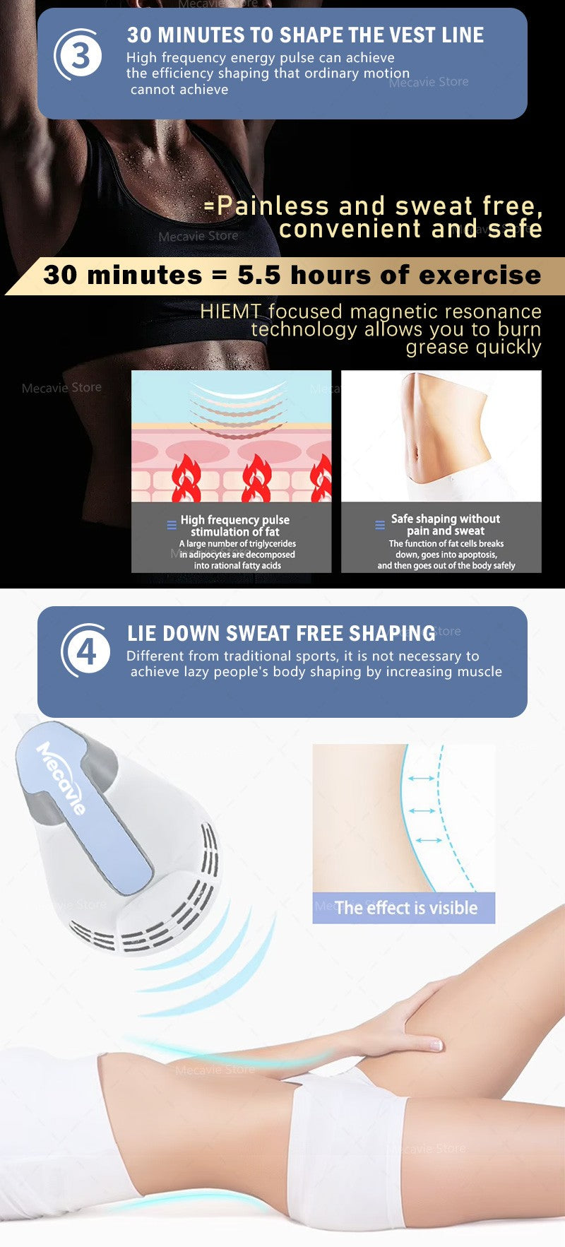 11.11 Portable 2 Handle Mini EMS 6500W Electric Muscle Stimulator 200HZ Fitness Machine Weight Loss Home Using Muscle Building