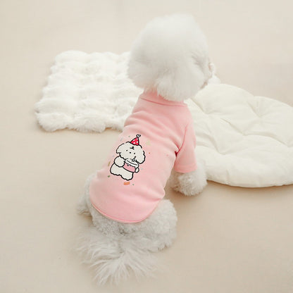 Moletom de Pelúcia Outono/Inverno para Cachorros, Casaco Básico Quente para Cães com Desenho Animado, Pelúcia Alemã Dupla Face Espessa Gola Alta para Pets