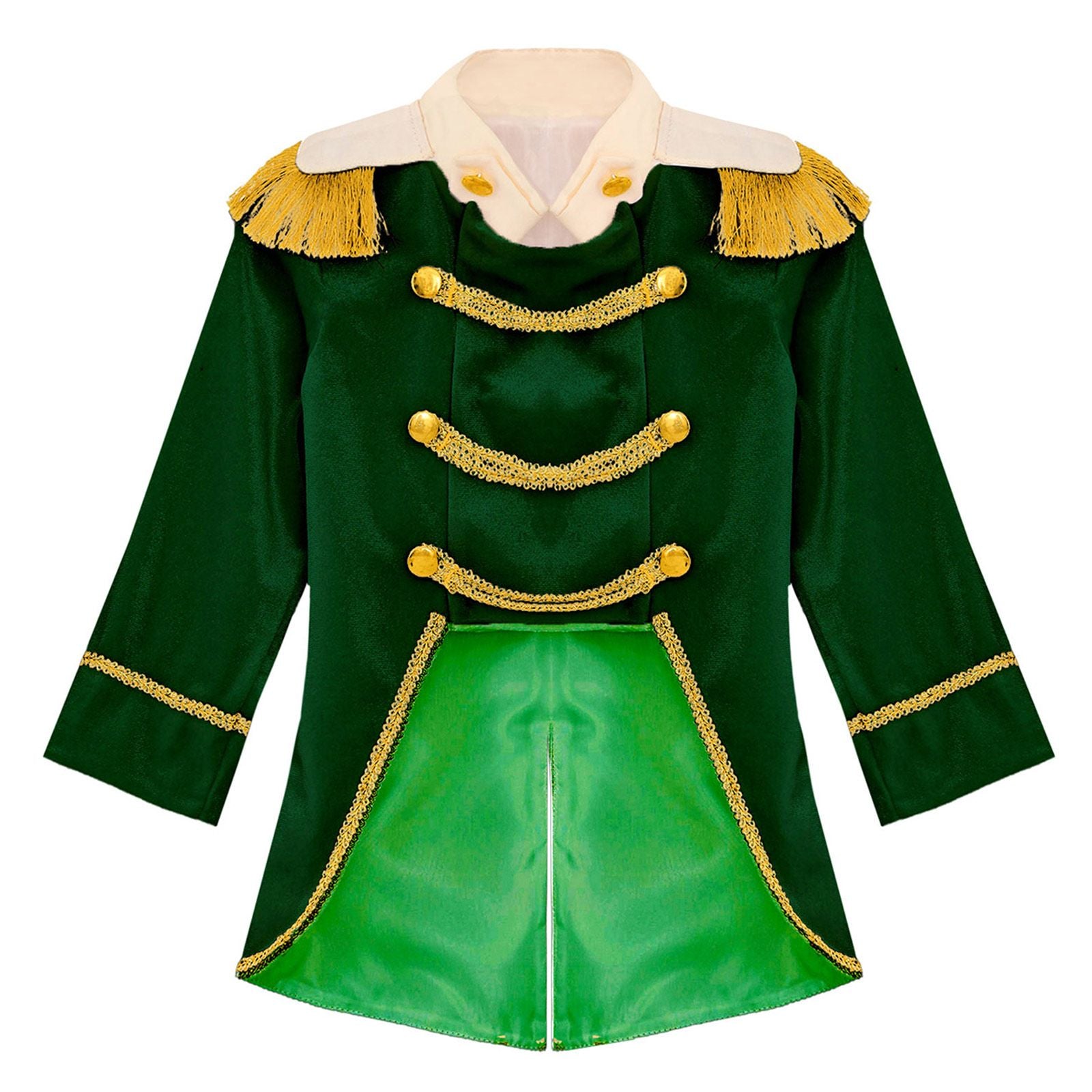 Little Boys Prince Cosplay Costume Long Sleeve Gold Fringe Braiding Velvet Tuxedo Tailcoat Royal Court Cosplay Jacket Dress Up