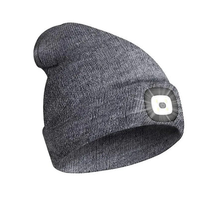 LED Light Knitted Hat Warm Elastic Beanie Autumn Winter Outdoor Sports Night Fishing Hiking Camping Glow Bonnet Unisex Headlight
