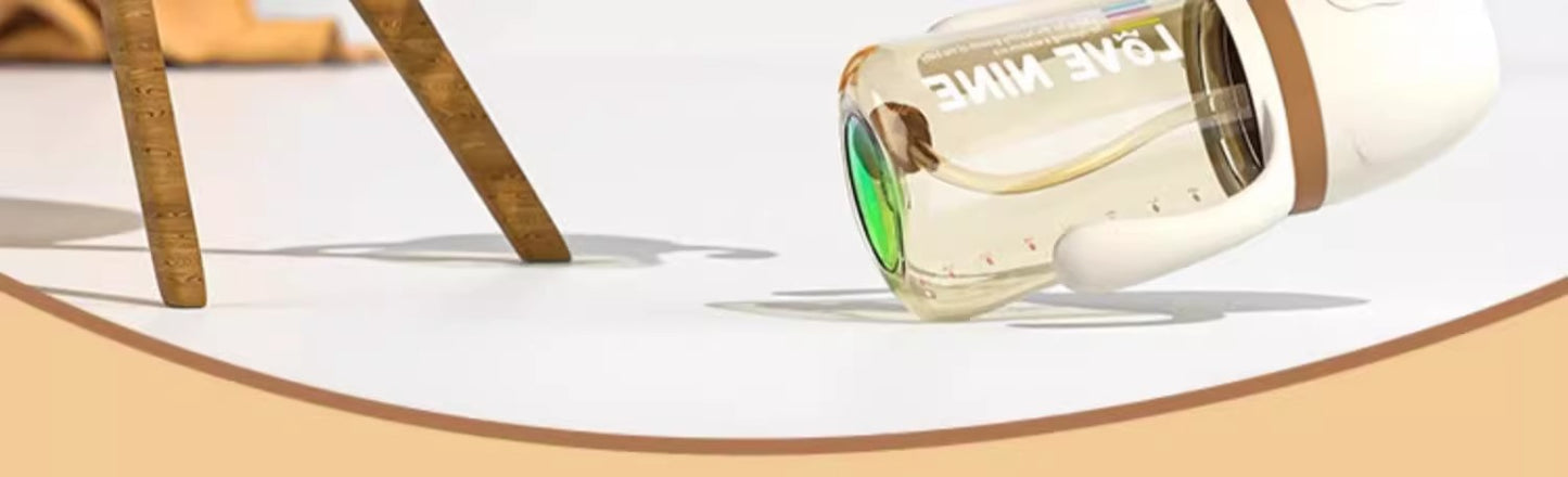 300ML PPSUTemperature-Sensitive Anti-Flatulence Feeding Bottle Baby Straw Cup Drop-Resistant Direct Drink No-Spill Cup1-3Weaning