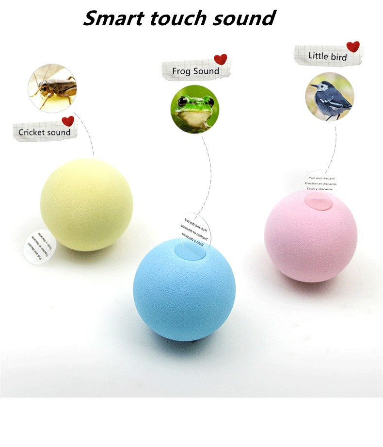 Brinquedos Inteligentes para Gatos Bola Interativa de Pelúcia Elétrica Brinquedo de Treinamento com Erva de Gato para Gatinhos com Som de Toque Produto para Animais de Estimação Bola de Brinquedo que Faz Barulho Suprimentos para Gatos