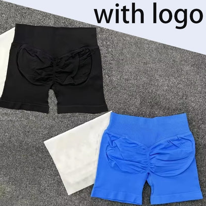 D-logo Impact Shorts Seamless Scrunch Bum Workout Gym Shorts Low Ribbed Waist Band Yoga Short Booty Hight Stretch Running shorts