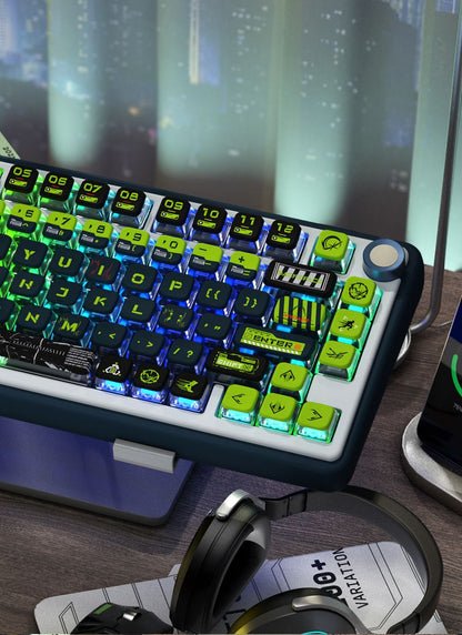 Doomsday Crossing Personalized Keycaps 125 Keys PBT+PC SAX Quad Translucent Pudding Keycaps for MX Switch Mechanical Keyboards