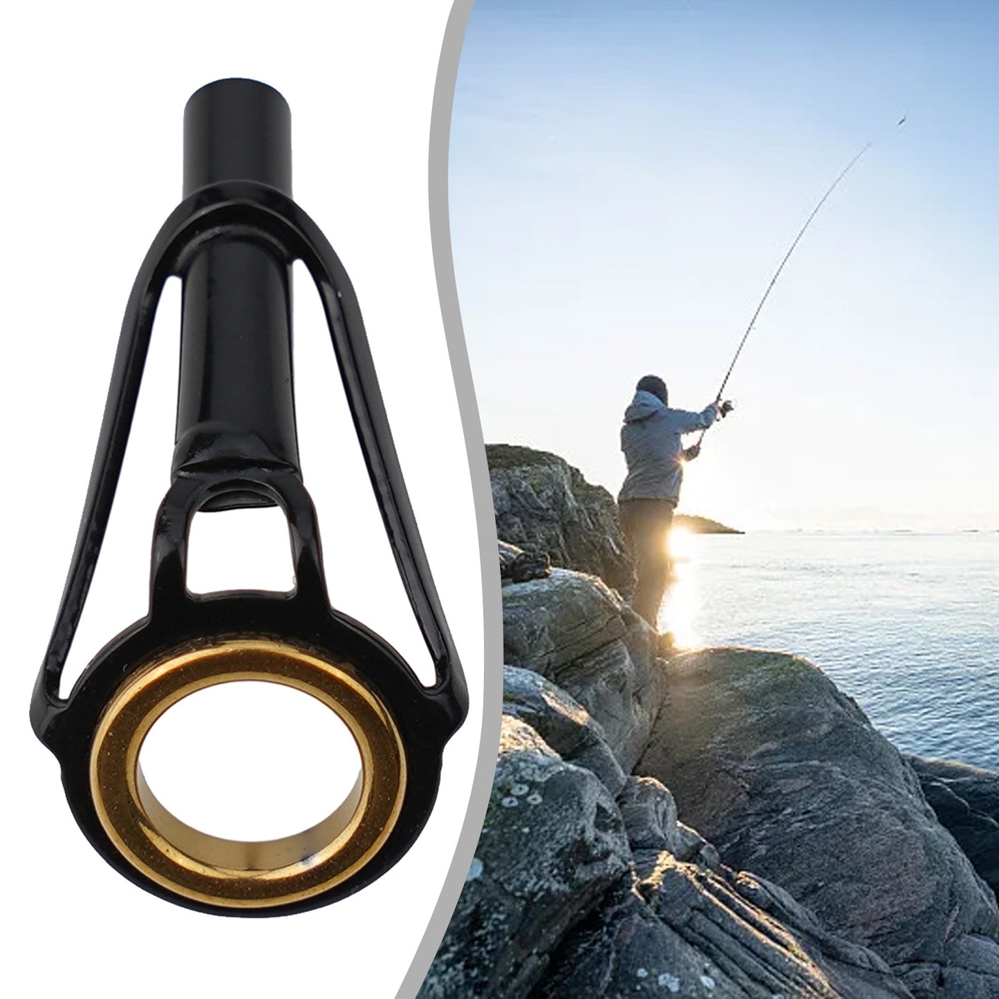 Kit de Reparo de Varas de Pesca com Guias, Vara de Pesca, Anéis de Linha, Ferramenta de Reparo de Varas, Peça de Estrutura de Aço Inoxidável (1 unidade)