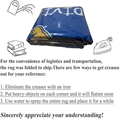 VIKAMA Christmas Welcome Doormat Lightweight, Machine-Washable Black & Gold Reindeer Print Rug Holiday Home Decor