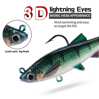 New PVC T-Tail Jig Soft Bait 9.5-28g Shad Swimbait Artificial Lure for Zander Pique Low Fishing