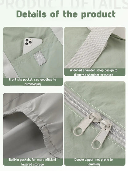 Waterproof Foldable Travel Duffle Bag Large Capacity Carry On Tote Luggage Storage Bag with Multiple Pockets