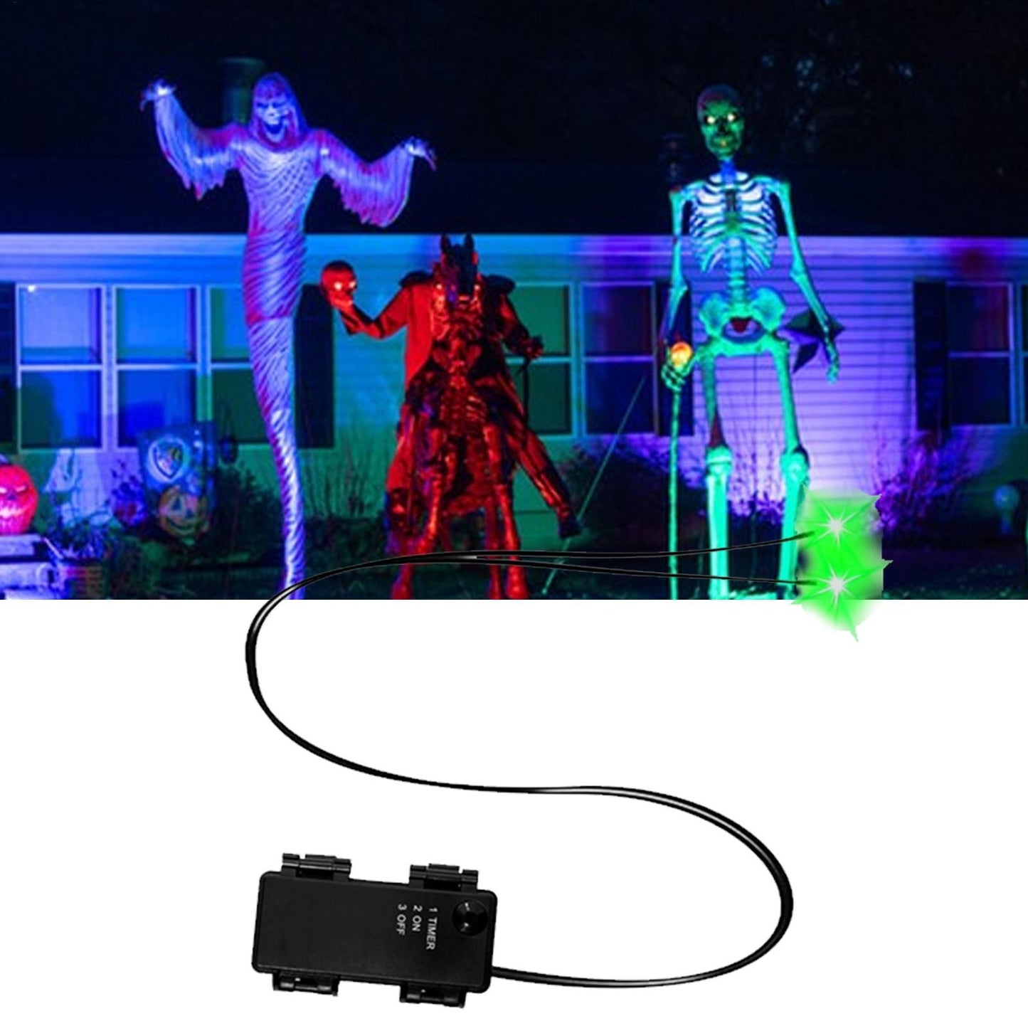 Glowing LED Eyes for Halloween Decors - Auto Timer Light Up Props for Skulls, Pumpkins, Tombstones Indoor Outdoor Spooky Decor