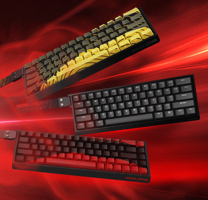 Teclado FGG Original MADLIONS Mad 60/68 HE E-sport com Switch Magnético 0.02 RT 8K HZ Com Fio RGB Hot Swap Latência 0.125ms Personalizado