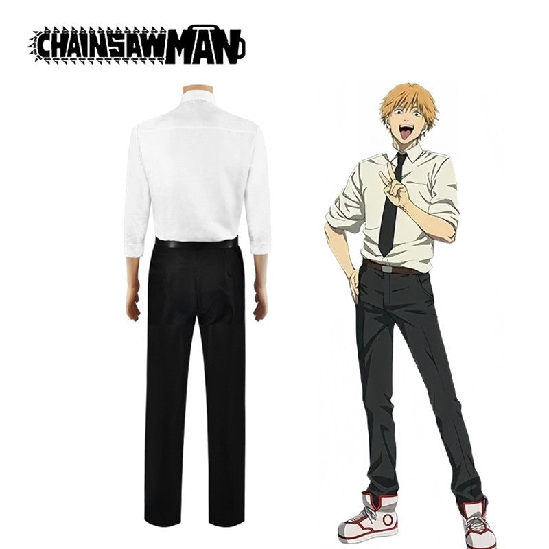 Chainsaw Man Denji Cosplay Costume Full Set Public Safety Devil Hunter Uniform Wig Shirt Pants Halloween Party Outfit for Adults