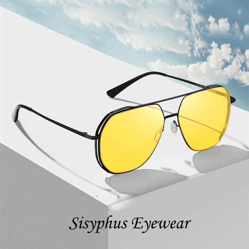 Aviator Sunglasses for Men, Anti-Uv Polarized Sunglasses for Driving, Men's Driving Glasses