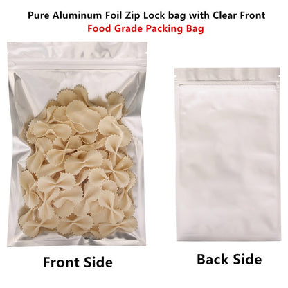 100pcs One Side Clear Laser Shiny Aluminum Foil Zip Lock Bags  Reflective Holographic Self-sealing Pouch for Fashion Accessories