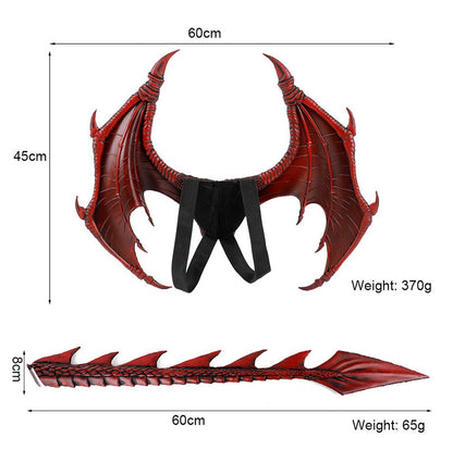 Animal Cospty Dragon Costume Purim Christmas Gift Carnival Party Cosplay Set Wing and Tail faucet Costume