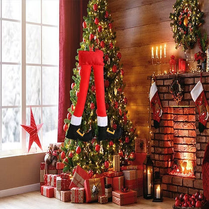 2024Ano Novo Natal Elfo Pernas de Papai Noel Acessórios de Carro Decoração de Natal para Casa Pingentes de Árvore de Natal Enfeites HappyGifts