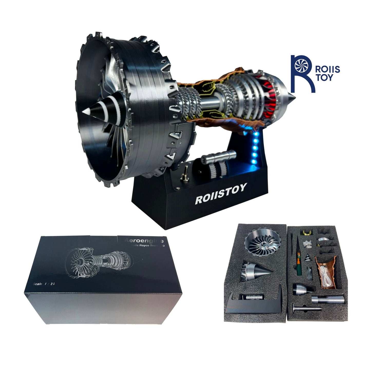 Trent 900 Ultra Precise Turbofan Model 200 Plus DIY Parts With Brushless Motor Engineering Student Training Kit