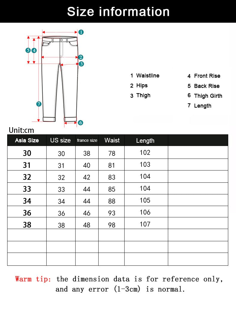 New Men Classic Jeans Jean Homme Pantalones Hombre Men Mannen Soft Black Biker Masculino Denim Overalls Mens Pants Size 32-38