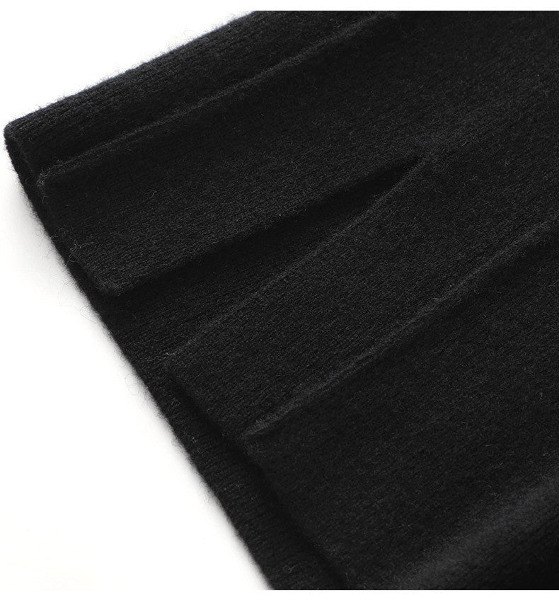 High Waist Wide Leg Woolen Pants Women's Loose Casual Black Long Trousers Autumn Fashion Elegant Commuting Style