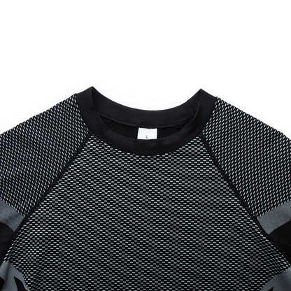 Men's Gym Compression Running Shirt Tight Short Sleeve Sports T-Shirt Fitness Training Workout Breathable Homme Athletic Shirt