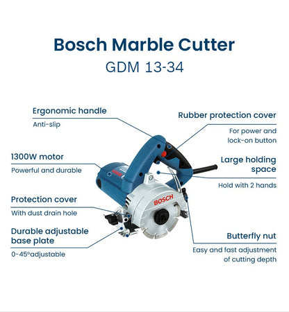 Serra de Mármore Bosch GDC 140 GDM 13-34 Profissional Serra Circular Elétrica Portátil Fabricação Precisa Sem Costura