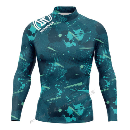 Men's Rashguard Long Sleeve Surfing Shirts Sunscreen Lycra Fabric Surf Sweatshirt UV Protection RightTrack Swimwear