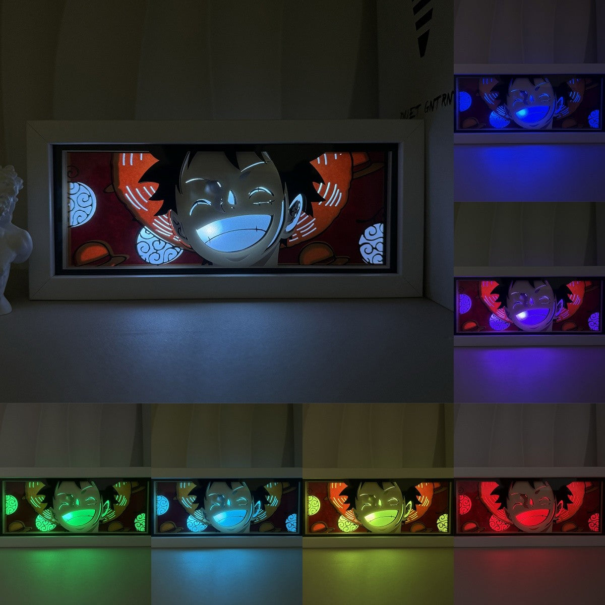 Anime Cartoon series paper-cut light room bedroom night light atmosphere light remote control colorful light box