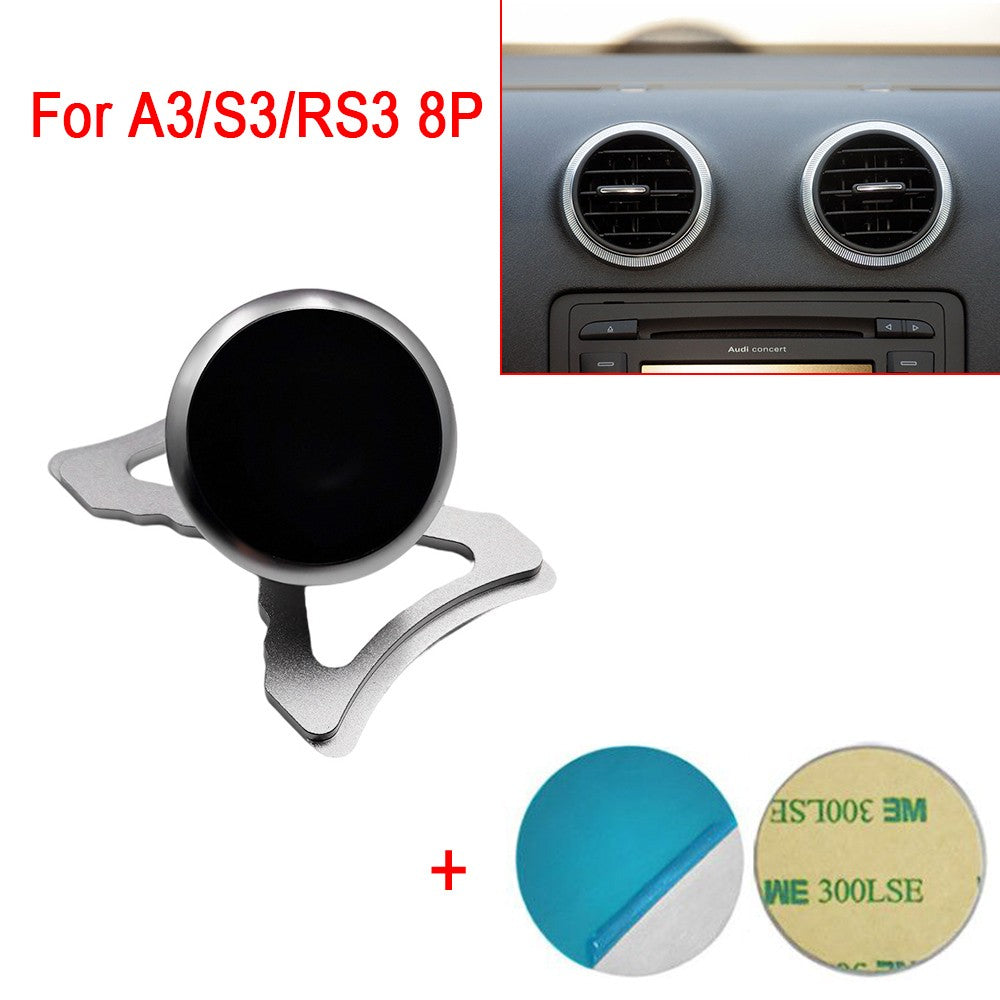 For Audi A3 S3 RS3 8P Sportback Car Phone Magnetic Holder Car Outlet Clip 360 Degree Adjust Mount Mobile Phone Stand GPS Bracket