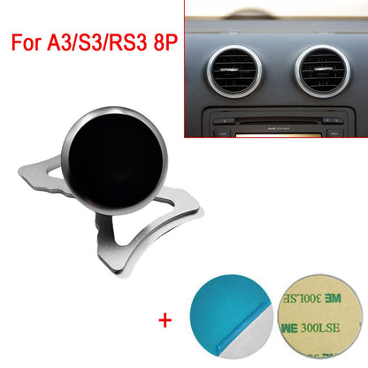 For Audi A3 S3 RS3 8P Sportback Car Phone Magnetic Holder Car Outlet Clip 360 Degree Adjust Mount Mobile Phone Stand GPS Bracket