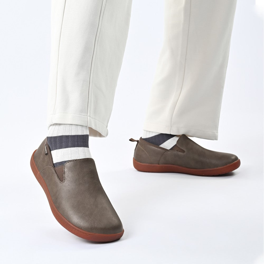 Oiaano  Wide Toe Men Minimalist Shoes  Comfortable Sneakers Leather Casual Shoes Black Slip On Leisure Loafers  Drive  Office