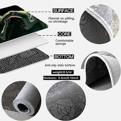 VIKAMA British Retro Carpet-Soft,Skin-Friendly,Anti-Slip,Non-Detachable,Dirt-Resistant,Machine-Washable Living And Bedroom Decor