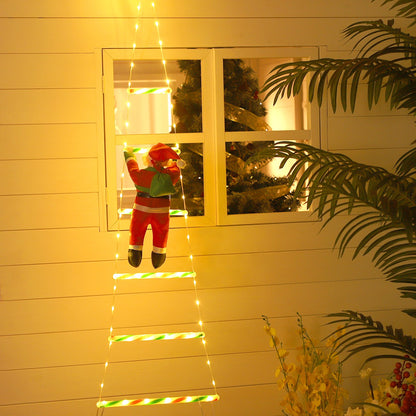 Santa Claus Ladder Light String, Suitable for Christmas Party Decoration, Christmas Lighting Decoration, Garden Decoration