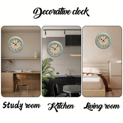 Simple Design Wooden Round Silent Hanging Wall Clock, Suitable For Living Room, Office, Study Room, Bedroom, Home Decoration