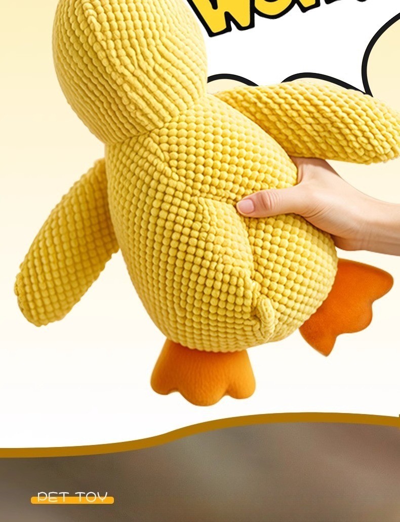 Brinquedo de Pelúcia de Pato Resistente a Mordidas para Cães Interativo Mastigação Limpeza dos Dentes do Filhote Grande Aliviador de Estresse para Animais de Estimação