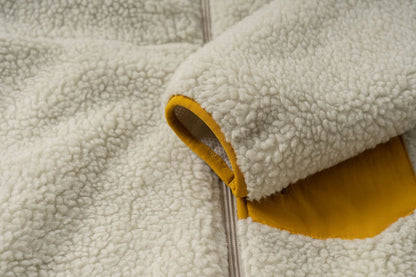 Pata Outdoor Windproof Hiking Fleece Jacket Imitation Lamb Wool Stand Collar Zipper Fleece Jacket Polar Fleece Warm Couple Coat