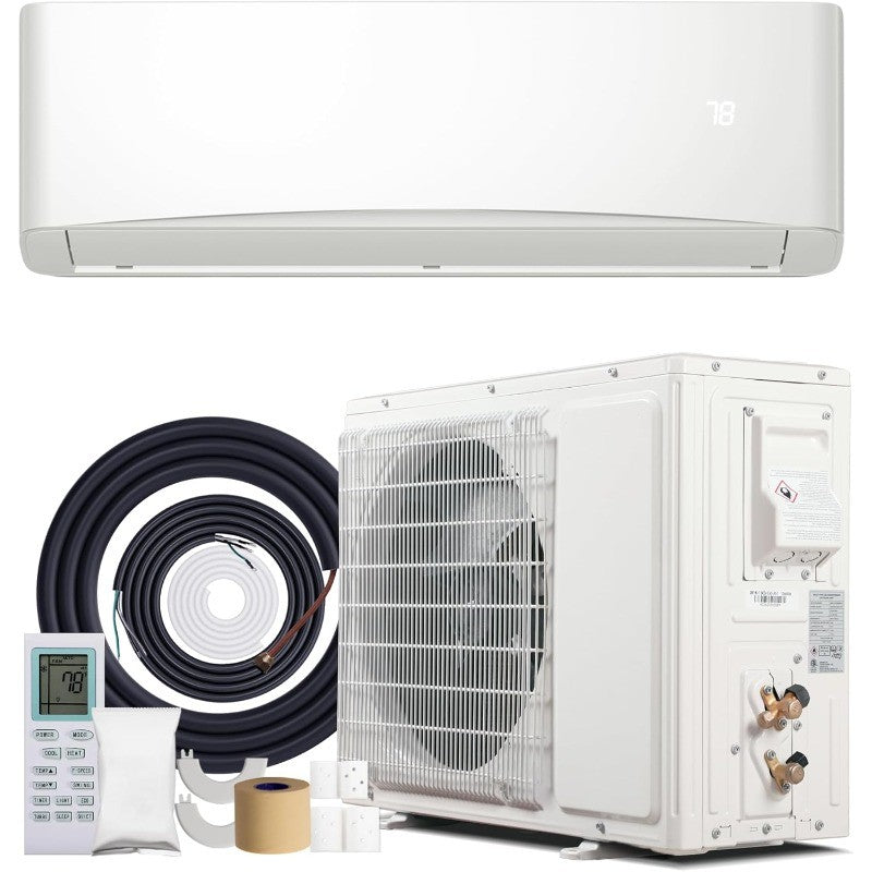 Ar Condicionado Quente/Frio Mini Split 12000BTU, 17 SEER2, Unidade AC de Parede Refrigera Ambientes de até 70m², Inverter com Eficiência Energética