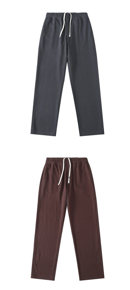 Calça de moletom reta 340G de terry, confortável, versátil, macia e suave para a pele, resistente a rugas e durável