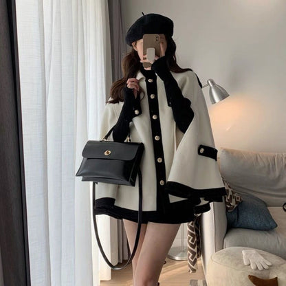 Wool Coats Women Fashion Temperament Cloak Coat Female Oversized Outwear 2025 Ropa Mujer Solid Color Korean Sweet Jackets Tops