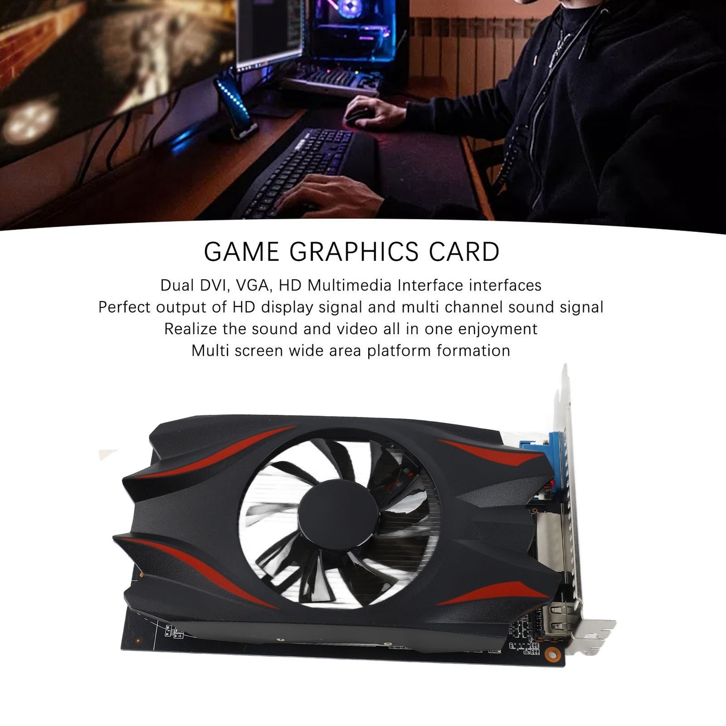 Placa de Vídeo 128Bit GDDR5 Placa Gráfica GTX650 2GB Placa de Vídeo para Jogos GDDR5 128Bit Placa Gráfica para Computador PC para Jogos Domésticos