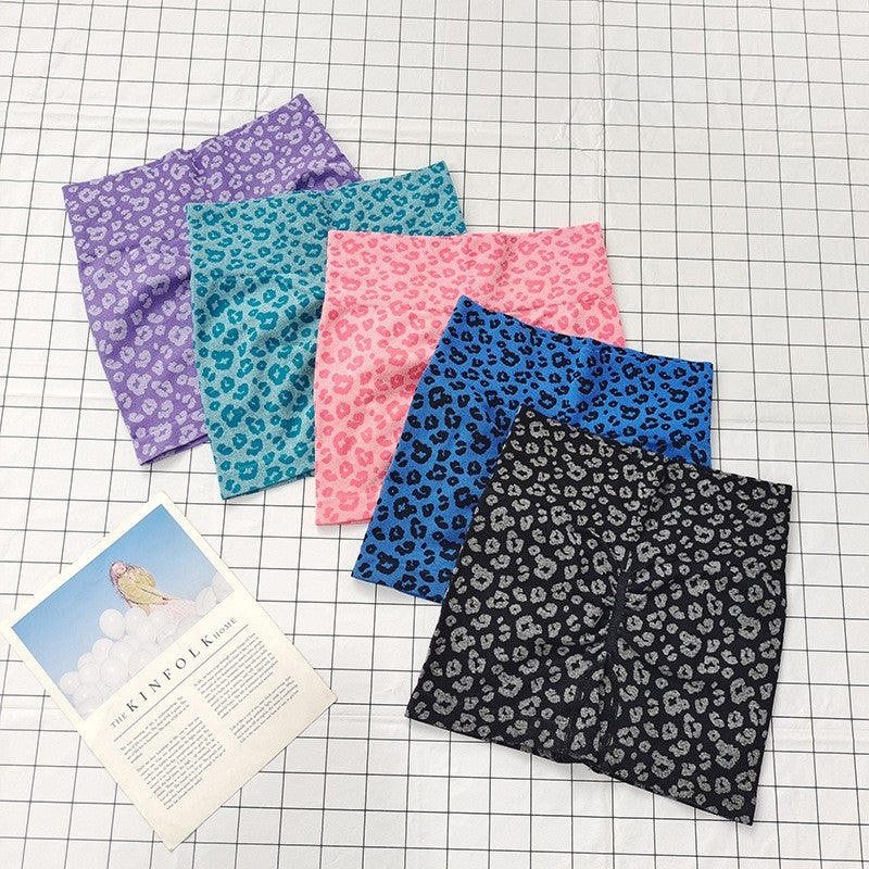 Women's Leopard Print High-Waisted Biker Shorts-Peach Butt-Lifting,Slim-Fit,Quick-Drying,Stretchy for Running,Yoga & Fitness