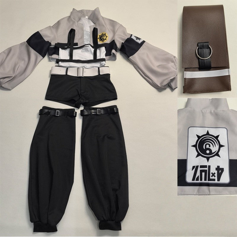 GACHIAKUTA Riyo Cosplay Costume Anime Reaper Full Set with Vest Shorts Waist Bag Halloween Christmas Plus Size Suit