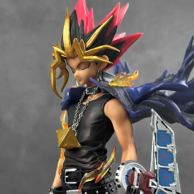 2025 28cm Anime Duel Monsters Anime Figure Gk Yugi Muto Doll 2 Heads Pvc Statue Model Collectible Decoration Toys Christmas Gift