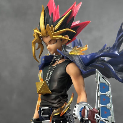 2025 28cm Anime Duel Monsters Anime Figure Gk Yugi Muto Doll 2 Heads Pvc Statue Model Collectible Decoration Toys Christmas Gift