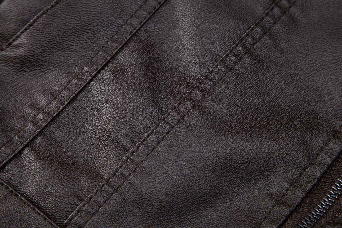 Men's Leather Jacket 2025 New Spring Autumn Winter Korean Style Slim Fit Trendy Fleece Lined Thickened Motorcycle Jacket Men's