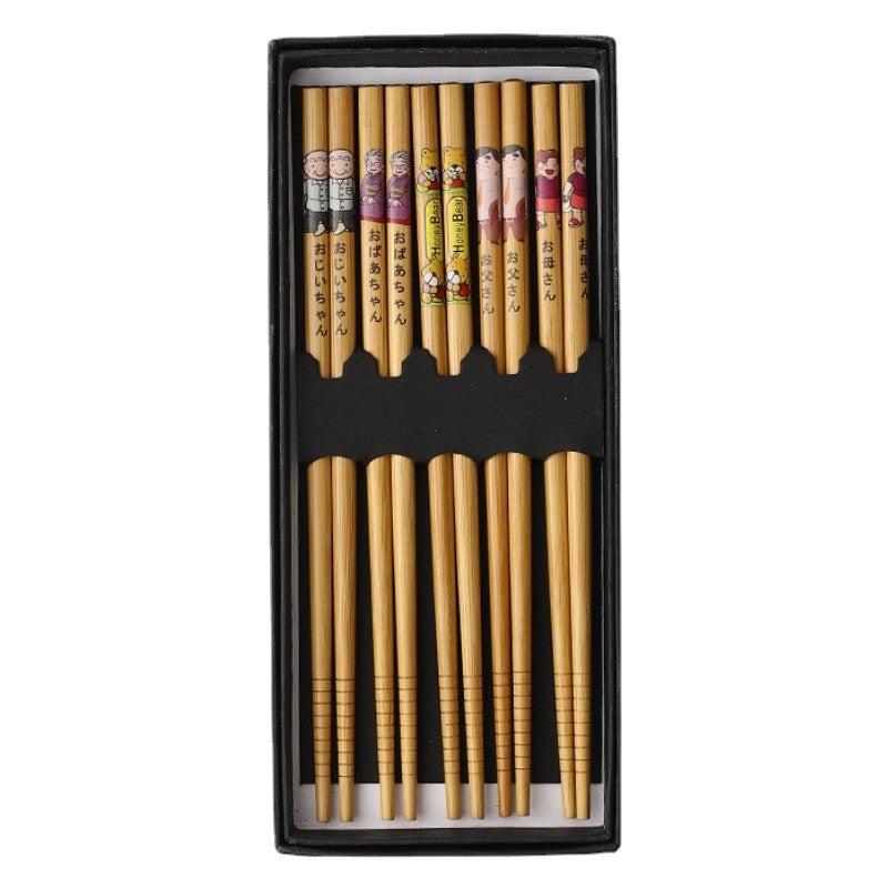 5 pares de pauzinhos japoneses para sushi, antiderrapantes, reutilizáveis, chineses, utensílios de mesa, presente, ferramentas de cozinha