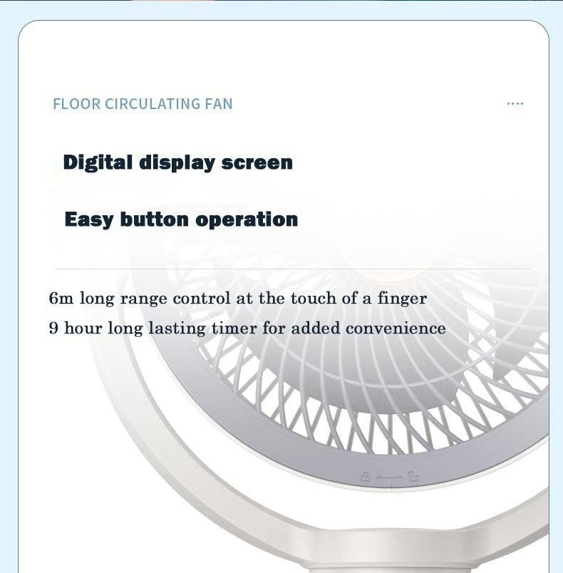 USB Charge-in Use Air Circulation Fan Household Electric Fan Turbine Silent Convection Floor Fan Timing, Operated Mini Fan