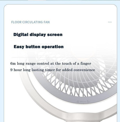 USB Charge-in Use Air Circulation Fan Household Electric Fan Turbine Silent Convection Floor Fan Timing, Operated Mini Fan