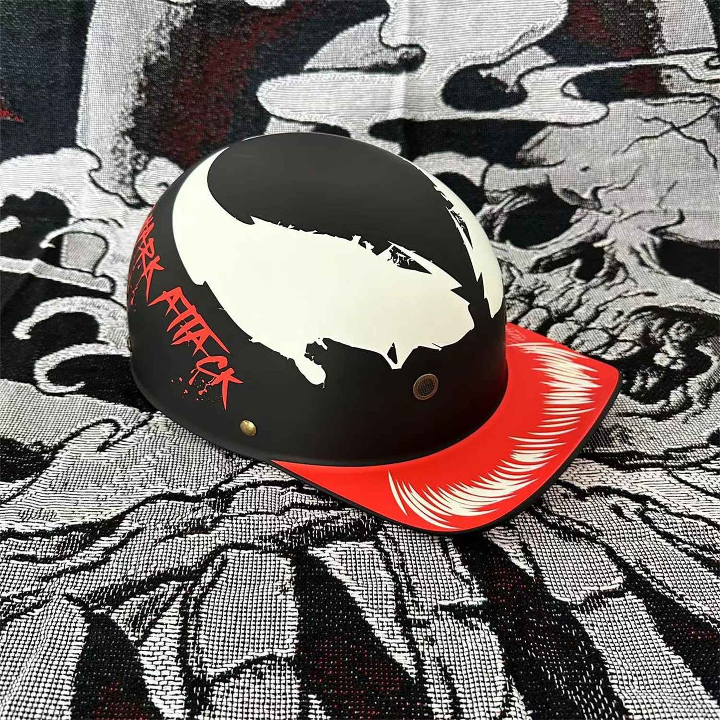 Capacete de beisebol Moto Retro Capacete de motocicleta Capacete de scooter Masculino e feminino Capacete de meio capacete de moda ao ar livre